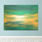Emerald Green Gold Abstrakt Art Contemporary Leinwanddruck (Insitu (Holzboden))