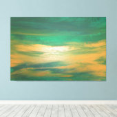 Emerald Green Gold Abstrakt Art Contemporary Leinwanddruck (Insitu (Holzboden))