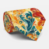 Emerald Green & Gold Abstrakt Paisley Blätter (3) Krawatte (Gerollt)