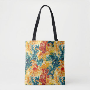 Emerald Green & Gold Abstrakt Paisley Blätter (3) Tasche