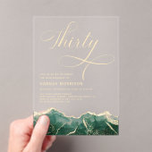 Emerald Green Gold Agate 30. Geburtstag Acryleinladungen (Insitu (Handheld))