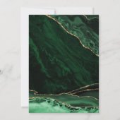 Emerald Green Gold Agate 30. Geburtstag Einladung (Rückseite)