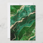Emerald Green Gold Agate 40. Geburtstag Einladung (Rückseite)