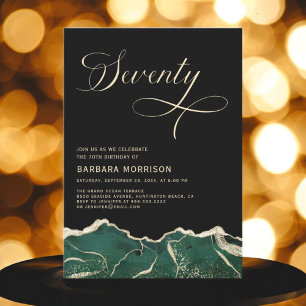 Emerald Green Gold Agate 70. 70. Geburtstag Einladung