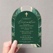 Emerald Green Gold Agate Bestätigung Moderne Acryleinladungen (Insitu (Handheld))