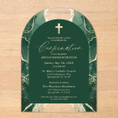 Emerald Green Gold Agate Bestätigung Moderne Acryleinladungen (Vorderseite)