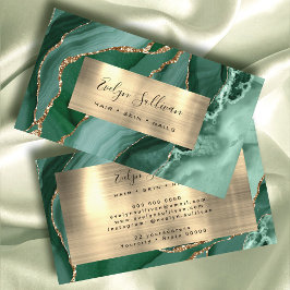 Emerald Green Gold Agate Business Card Visitenkarte