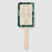 Emerald Green Gold Agate Champagne Wedding Program Fächer (Rückseite)