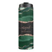 Emerald Green Gold Agate Dark Bridesmaid Hochzeit Thermosbecher (Vorderseite)