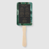 Emerald Green Gold Agate Dark Wedding Program Fächer (Rückseite)