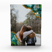 Emerald Green Gold Agate Geode BESTE FREUNDIN Fami Fotoblock (Vorderseite)