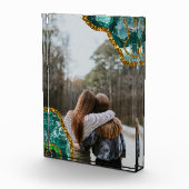 Emerald Green Gold Agate Geode BESTE FREUNDIN Fami Fotoblock (Rechts)