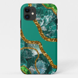 Emerald Green & Gold Agate Geode Case-Mate iPhone Hülle