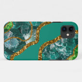 Emerald Green & Gold Agate Geode Case-Mate iPhone Hülle (Rückseite (Horizontal))