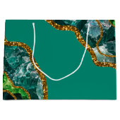 Emerald Green & Gold Agate Geode Glitzer Große Geschenktüte (Vorderseite)