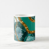 Emerald Green & Gold Agate Geode Glitzer Kaffeetasse (Mittel)