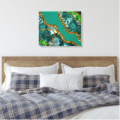 Emerald Green & Gold Agate Geode Glitzer Leinwanddruck (Insitu (Schlafzimmer))