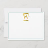 Emerald Green & Gold Agate Geode Glitzer Monogram Mitteilungskarte (Vorderseite)