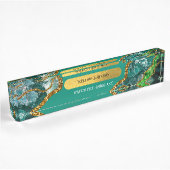 Emerald Green & Gold Agate Geode Glitzer Namensplakette