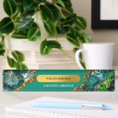 Emerald Green & Gold Agate Geode Glitzer Namensplakette