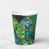 Emerald Green & Gold Agate Geode Glitzer Pappbecher (Rechts)