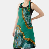 Emerald Green & Gold Agate Geode Glitzer Schürze (InSitu)