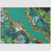 Emerald Green & Gold Agate Geode Glitzer Seidenpapier (Vorderseite)