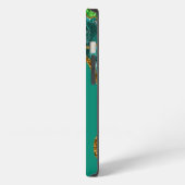 Emerald Green & Gold Agate Geode Monogram iPhone Hülle (Linke Seite)