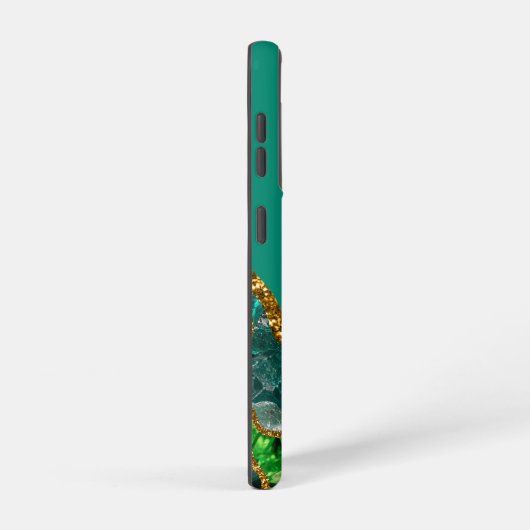 Emerald Green & Gold Agate Geode Monogram Samsung Galaxy Hülle (Rechte Seite)