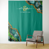 Emerald Green & Gold Agate Geode Wedding Backgroun Wandteppich (Beispiel)