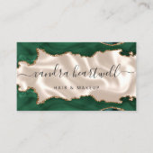 Emerald Green Gold Agate Ivory Luxury Visitenkarte (Vorderseite)