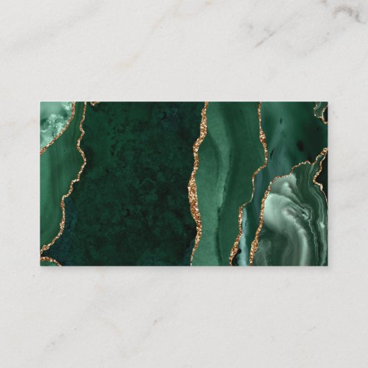 Emerald Green Gold Agate Ivory Wedding Escort Platzkarte (Rückseite)