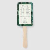Emerald Green Gold Agate Ivory Wedding Program Fächer (Rückseite)
