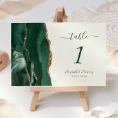 Emerald Green Gold Agate Ivory Wedding Tischnummer