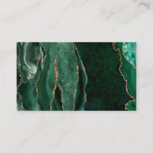 Emerald Green Gold Agate Ivory Wedding Website Begleitkarte (Rückseite)