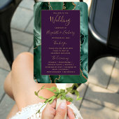 Emerald Green Gold Agate Lila Wedding Program Fächer