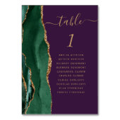 Emerald Green Gold Agate Lila Wedding Tischnummer (Vorderseite)