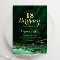 Emerald Green Gold Agate Marble 18. Geburtstag