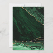 Emerald Green Gold Agate Marble 50. Geburtstag Einladung (Rückseite)