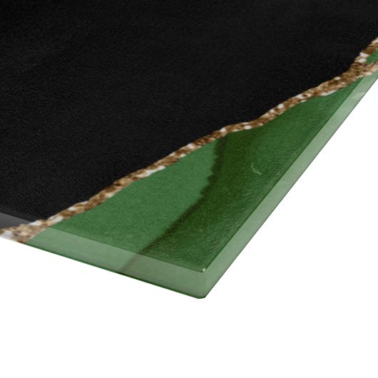 Emerald Green Gold Agate Marble Schneidebrett (Ecke)