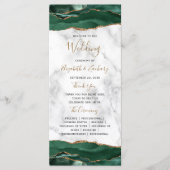 Emerald Green Gold Agate Marble Wedding Programm (Vorderseite)