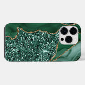 EMERALD GREEN & GOLD AGATE PATTERN iPhone HÜLLE (Rückseite (Horizontal))