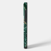 EMERALD GREEN & GOLD AGATE PATTERN iPhone HÜLLE (Linke Seite)