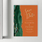 Emerald Green Gold Agate Rust Magnet Save the Date