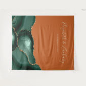 Emerald Green Gold Agate Rust Wedding Foto Stand Wandteppich (Vorderseite (Horizontal))