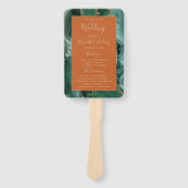 Emerald Green Gold Agate Rust Wedding Program Fächer (Vorderseite)