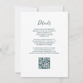 Emerald Green Gold Agate Script QR Code Hochzeit Einladung (Rückseite)
