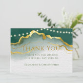 Emerald Green Gold Agate und Light Dankes Karten (Stehend Vorderseite)