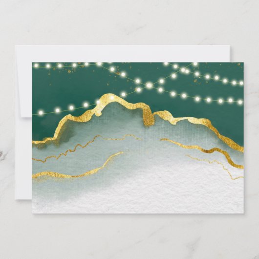 Emerald Green Gold Agate und Light Dankes Karten (Rückseite)