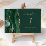 Emerald Green Gold Agate Wedding<br><div class="desc">Der links Rand dieser eleganten,  modernen Hochzeitskarte mit einer smaragdgrünen Aquarellgrenze,  die mit Imitaten mit goldenem Glitzer bestickt ist,  zeichnet sich durch einen smaragdgrünen Aquarell aus. Der anpassbare Text kombiniert goldfarbene Handschrift,  kursiv und kopperplate Schriftart auf grünem Hintergrund.</div>